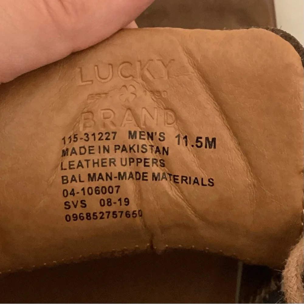Lucky Brand 11.5 Chukka Leather Ankle Boots Brown Men’s Shoes Logo Lace Up